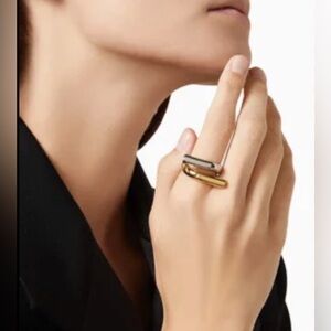 DEMARSON
Ana Two-tone Ring in 12kt Gold-plated Brass